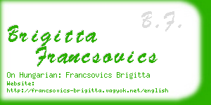 brigitta francsovics business card